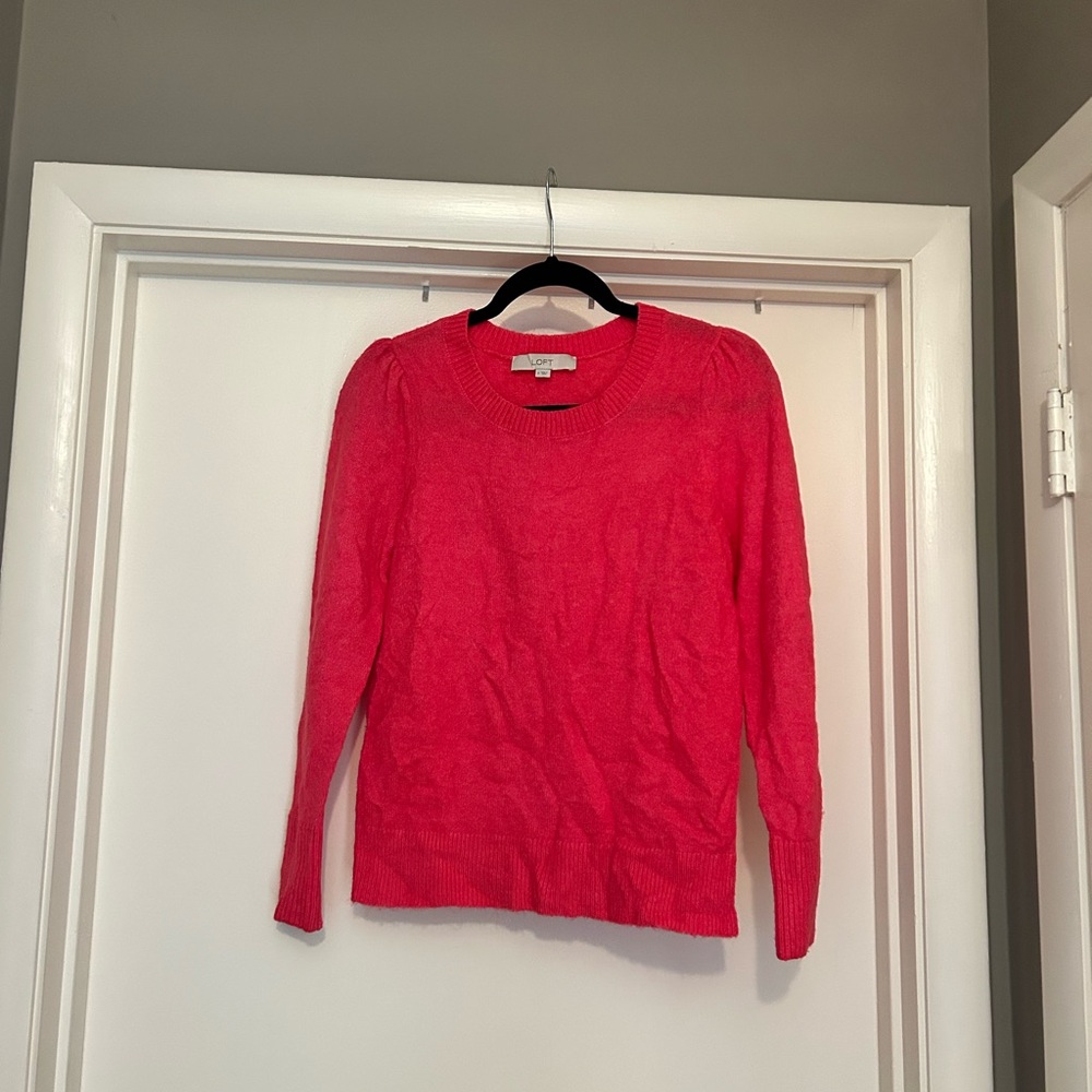 LOFT Pink Crew Neck Sweater